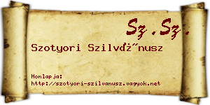 Szotyori Szilvánusz névjegykártya